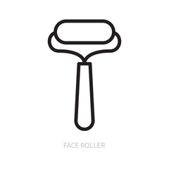 Face roller line icon, symbol. Self-care concept. Isolated on a white background. Editable stroke. Flat design. Vector illustration.