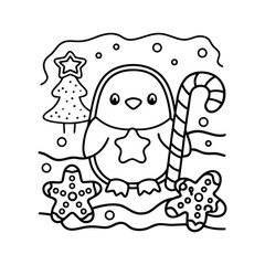 Fototapeta premium Bold And Easy Christmas Coloring Pages 