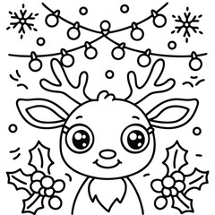 Fototapeta premium Bold And Easy Christmas Coloring Pages 