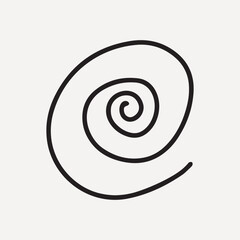 Naklejka premium Minimalist black spiral on a light, simple style, element vector