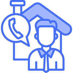 Real Estate Agent blue icon