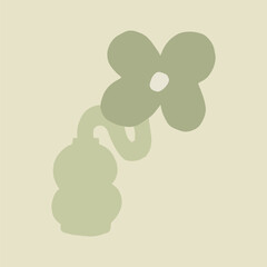 abstract green flower vase vector