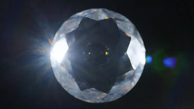 Brilliant faceted gemstone reflecting light, symbolizing luxury and preciousness