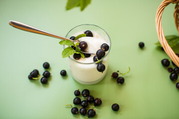 Creamy homemade yogurt with vitamins and antioxidants