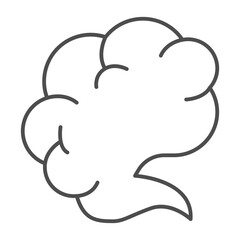 Tobacco smoke or vapor thin line icon, vaping concept. Vector graphics. Smoke sign on white background, outline style icon for mobile or web design.