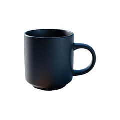 Matte finish ceramic coffee mug with handle isolated 