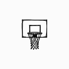 Basketball hoop sketch on white background  