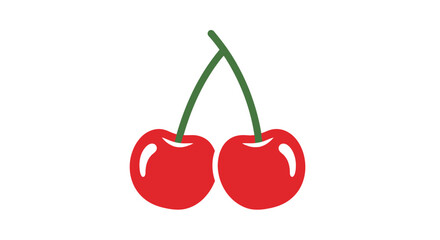 Vibrant cherry pair illustration against a stark white background inviting simplicity
