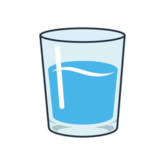 Refreshing hydration: Simple illustration of water in a clear glass for wellbeing