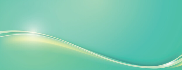 A smooth teal background with a gradient effect, featuring a flowing wave design. The teal background adds a calming, modern touch. Gradient wave background vector. Green background.