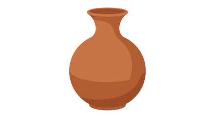 Elegant earthen vase illustration showcasing curved form, ideal for classic style pottery or