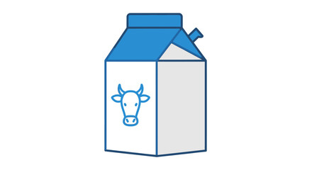 Stylized Dairy Product Container with Cow Illustration for Beverage Marketing and Branding