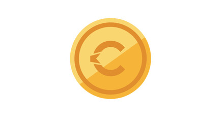 Symbolic illustration of a golden euro coin representing finance and european economy