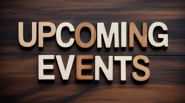 Promote upcoming events with this versatile wood-letter design, perfect for announcements and marketing!