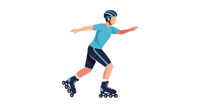 Active lifestyle rollerblading adventure showcasing athleticism and recreational sport activities