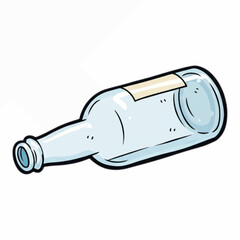 Vector empty glass bottle, isolated on white background.