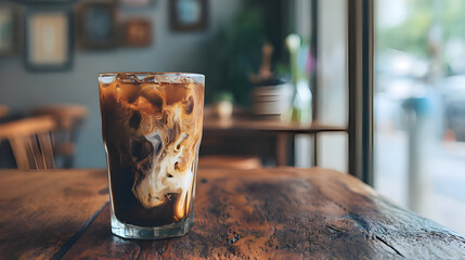 glass of coffe on table