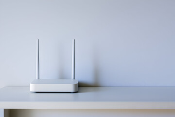 Minimal Wi-Fi Router on Desk – Clean Modern Setup