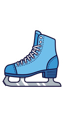 Blue Ice Skate Illustration.