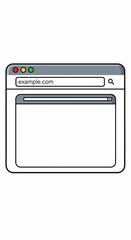 Browser Window Interface with Address Bar and Search Icon.