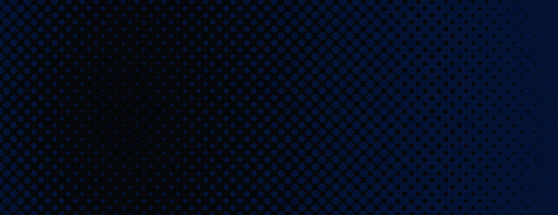Dark blue background with halftone dotted pattern textured. Dark blue background with halftone gradient vector effect. Minimal abstract halftone vector background, dark blue wallpaper