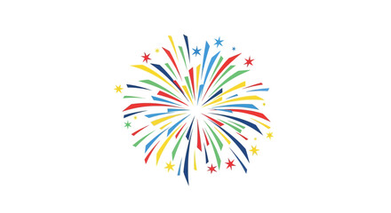 Festive colorful explosion graphic illustration with stars and stripes isolated on white © Kejora