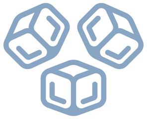 A cool ice cube icon vector illustrating frozen ice used in refreshing drinks and teas.