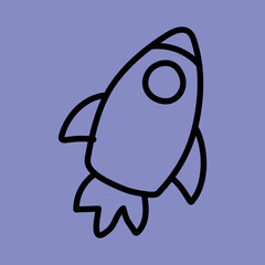 Rocket startup, astronomy graphic element vector