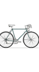 Fototapeta premium Classic Bicycle Line Drawing.