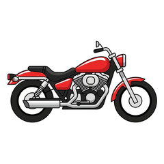 Pixel Art Style Red Motorcycle with Chrome Details and Black Seat Isolated on a White Background Ideal for Retro Gaming Graphics or Vintage