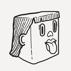 Tongue out woman cartoon