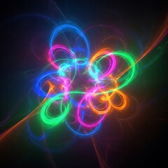 Obraz premium Dynamic Swirls of Luminous Colors in Digital Space.