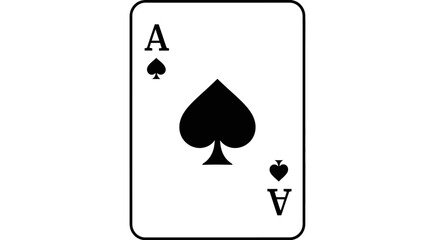 Stylized graphic representation of an Ace of Spades playing card for gambling themes