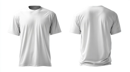 Crisp white t-shirt mockup perfect for showcasing your designs, with front and back views for versatile presentations