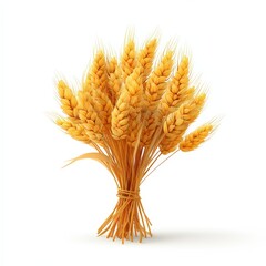 A bunch of yellow wheat is tied together