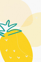 Hand drawn pineapple Memphis background design element