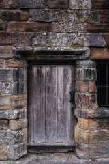 Old wooden door at Stirling Castle, Scotland.