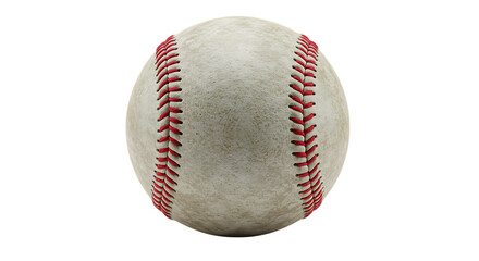 Baseball ball isolated on white background, sports equipment concept, baseball game close-up, texture