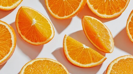 Fototapeta premium Vibrant orange slices offer a burst of citrus flavor and refreshing zest for a healthy lifestyle concept
