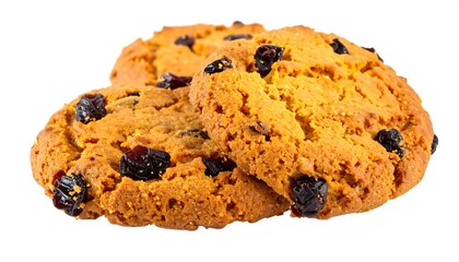Three freshly baked, golden-brown round treats. Each one is studded with dried fruit and appears inviting