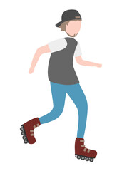 Roller skater png clipart, male athlete, character illustration