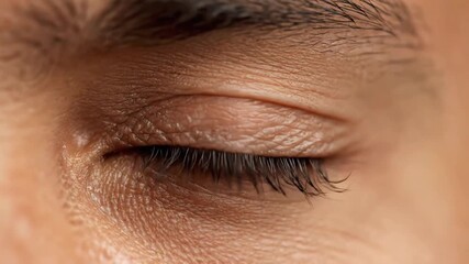 Extreme Close Up Macro Shot of a Human Eye Blinking.