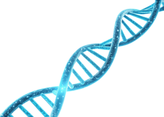 Modern, glowing DNA strand representing scientific research and breakthrough innovation, perfect for medicine, healthcare, and biotechnology marketing materials