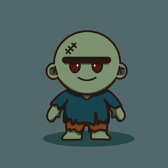 Cute Chibi Zombie Character Illustration