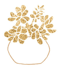 Gold jade plant png houseplant element graphic