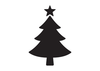 christmas tree logo silhouette vector, pine tree silhouette  logo vector illustration, christmas tree vector silhouette with star decorative, christmas tree decoration logo silhouettes vector 