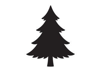 christmas tree logo silhouette vector, pine tree silhouette  logo vector illustration, christmas tree vector silhouette with star decorative, christmas tree decoration logo silhouettes vector 