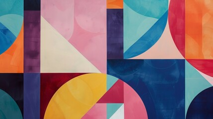 Abstract Geometric Artwork with Vivid Colors