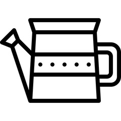 Outline Icon Of A Watering Can With A Transparent Background Featuring A Handle And Spout With Stripes And Dots On The Body For Garden Use In Spring Season