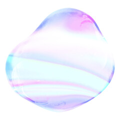 Abstract shape png holographic bubble, transparent background